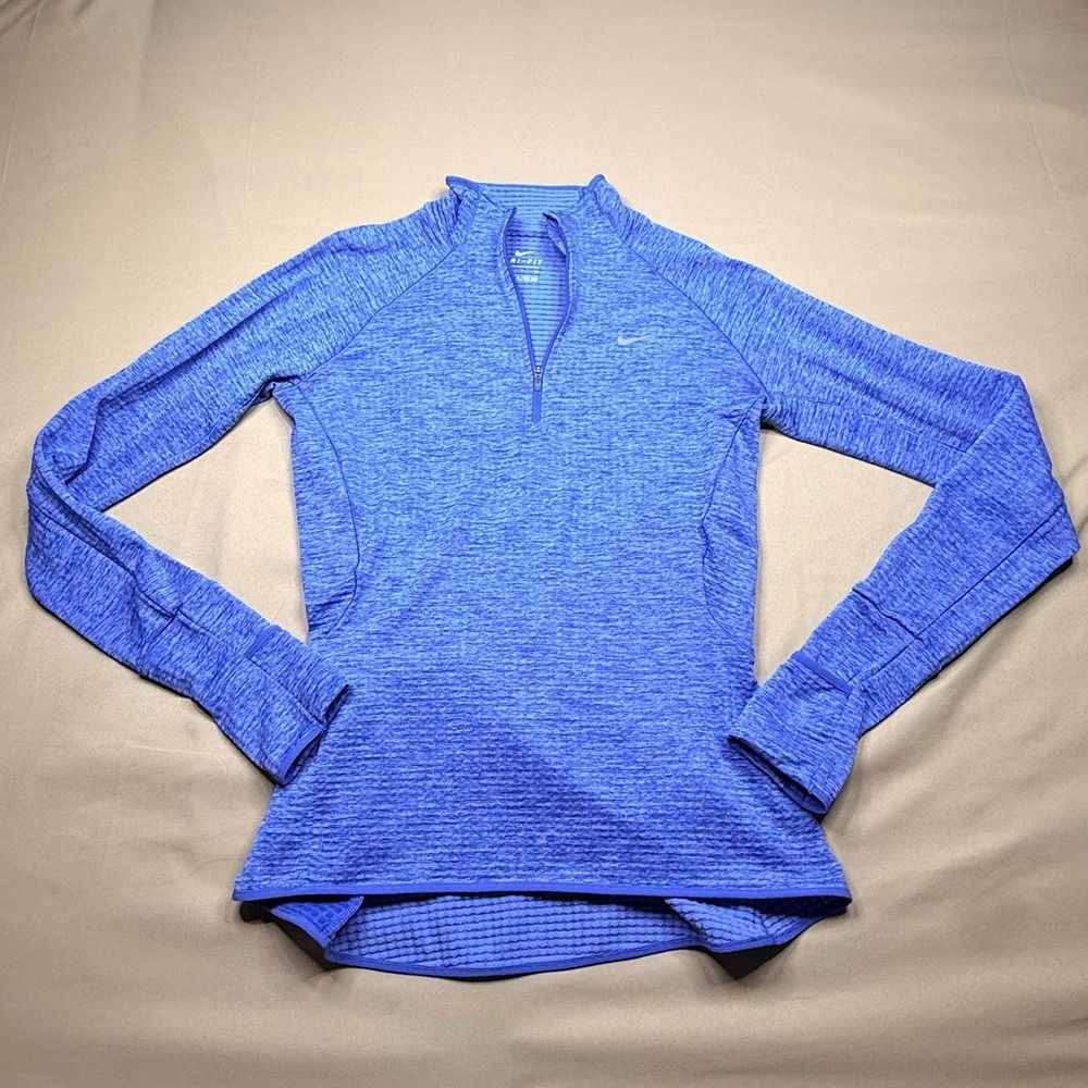 Nike Sweater Womens Small Blue Dri-Fit Running Quarter Zip